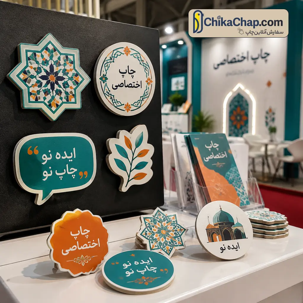 سفارش پیکسل مقوایی و مگنت مقوایی برش خاص برای غرفه نمایشگاهی